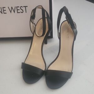 Nine West Black Strappy Heels